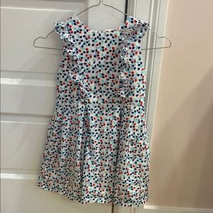 Jacadi White Dress with Red and Blue Dots